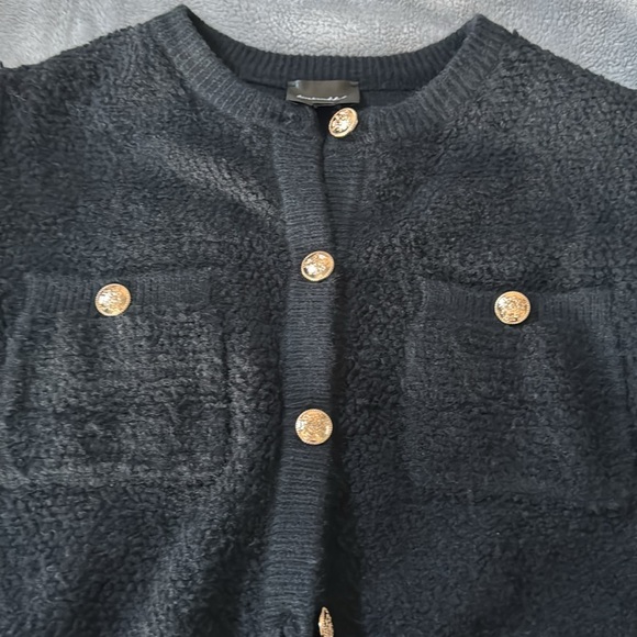 Line & Dot Khloe Boucle Cardigan - Black Small - Picture 6 of 8